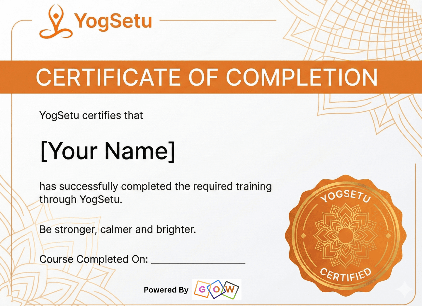 YogSetu Certificate